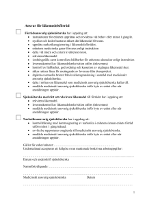 Ansvar för läkemedelsförråd