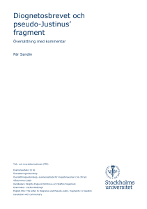 Diognetosbrevet och pseudo-Justinus` fragment - Tolk