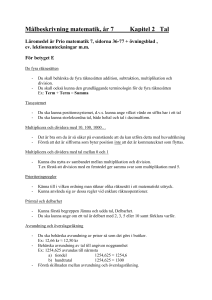 Inför prov i matematik 2003-12-10