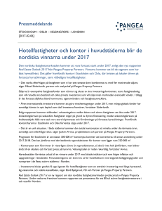 Hotellfastigheter och kontor i huvudstäderna blir de nordiska