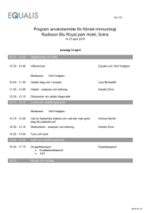 Program användarmöte för Klinisk immunologi Radisson