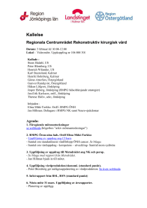 Kallelse Regionala Centrumrådet Rekonstruktiv kirurgisk vård