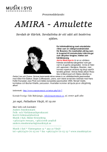 Pressmeddelande: AMIRA - Amulette Sevdah är Kärlek. Sevdalinka