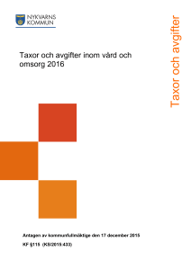 Taxor och avgifter inom vård och omsorg 2016