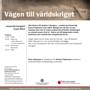 Vägen till världskriget - Jonsereds herrgård