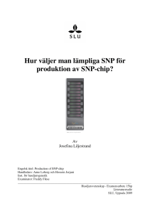 Hur väljer man lämpliga SNP för produktion av SNP-chip?
