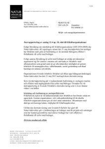Naturvårdsverkets rapportering till regeringen 2014 om bidrag till