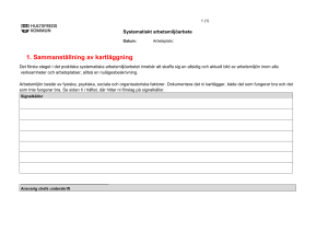 Sammanställning av kartläggning