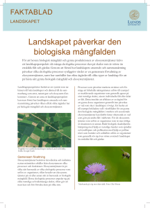 Landskapet påverkar den biologiska mångfalden
