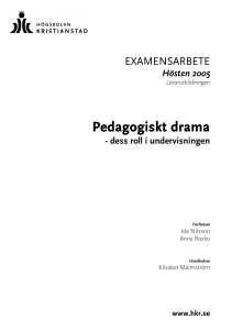 Pedagogiskt drama