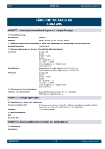SÄKERHETSDATABLAD ABRA A95
