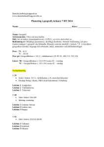 Planering i geografi, årskurs 7 HT 2014 - Daniela Karlberg