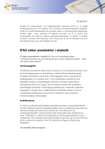 IFAU söker postdoktor i statistik