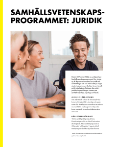 SAMHÄLLSVETENSKAPS PROGRAMMET: JURIDIK