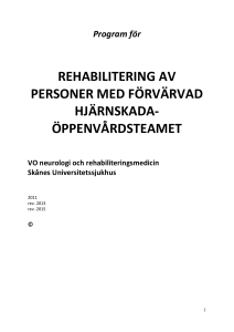 rehabilitering av personer med förvärvad hjärnskada
