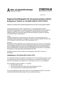 Regional handlingsplan för det gemensamma arbetet kring barn i