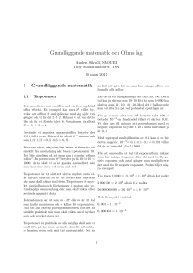 Grundläggande matematik och Ohms lag