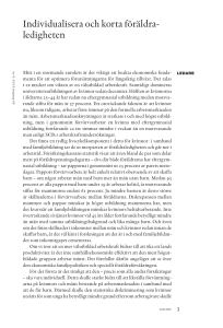 Individualisera och korta föräldraledigheten