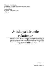 Att skapa bärande relationer