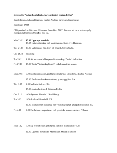 Schema för ”Vetenskaplighet och evolutionärt tänkande 5hp