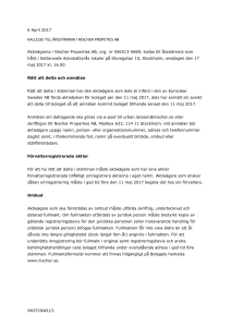 sw37230421/1 kallelse till årsstämma i nischer propeties ab