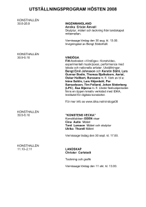 UTSTÄLLNINGSPROGRAM HÖSTEN 2003
