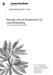 Massage som ett komplement vid cancerbehandling: En systematisk