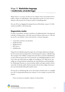 Bilaga 10 – Statistiska begrepp i medicinska utvärderingar