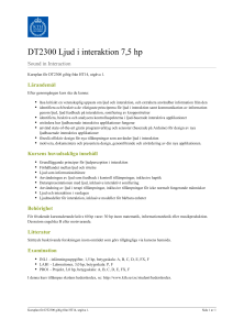 KTH | DT2300 Ljud i interaktion 7,5 hp