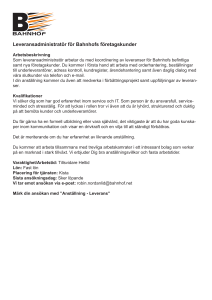Leveransadministratör för Bahnhofs företagskunder