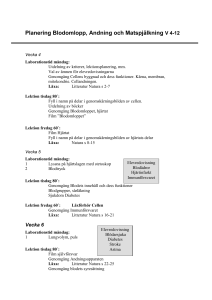 Planering Blodomlopp, andning och matspjälkning