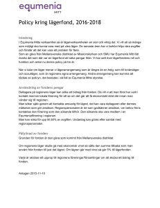 Policy kring lägerfond, 2016-2018