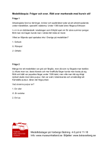 Medeltidsquiz frågor och svar webbpublicering