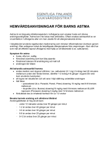 hemvårdsanvisningar för barns astma - Hoito