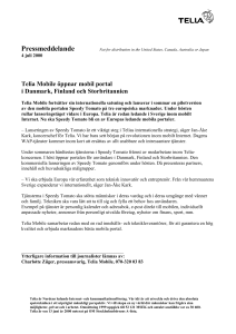Pressmeddelande Not for distribution in the United States, Canada