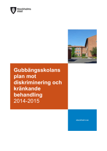 Gubbängsskolans plan mot diskriminering och kränkande behandling