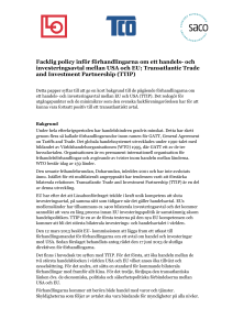 Facklig policy inför förhandlingarna om ett handels