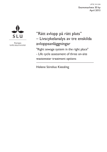 Rätt avlopp på rätt plats” – Livscykelanalys av tre