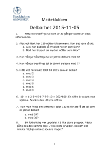 Delbarhet 151105