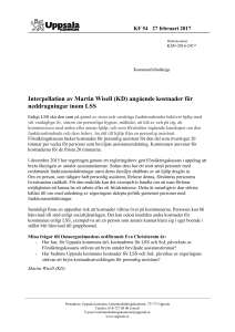 Interpellation av Martin Wisell (KD) angående kostnader för