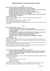 Målbeskrivning av temaområdet Djur och Natur