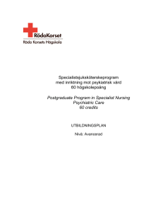 Postgraduate Program in Specialist Nursing Psychiatric Care 60