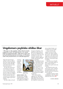 Ungdomars psykiska ohälsa ökar