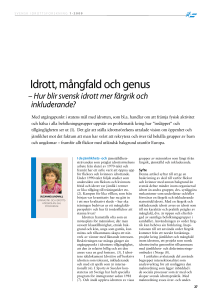 Idrott, mångfald och genus - Centrum för idrottsforskning