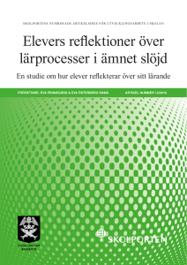 Elevers reflektioner över lärprocesser i ämnet slöjd