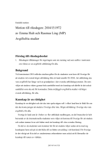 Avgiftsfria studier - Riksdagens öppna data