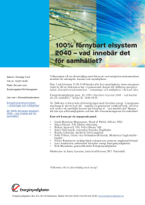 100% förnybart elsystem 2040 – vad innebär det för samhället?