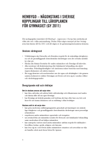 HEMBYGD – NÅGONSTANS I SVERIGE KOpplINGAR TIll