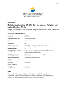 (A), Den blå guden: Religion och kultur i Indien, 7