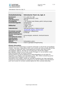 Helicobacter Pylori-ak, IgG, S-